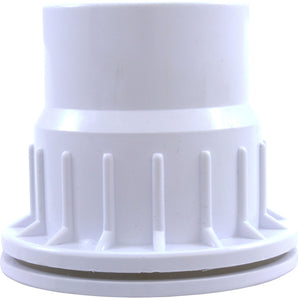 CMP 1-1/2" Socket x 2" Spigot White Fiberglass Pool Wall Fitting with Nut and Gasket